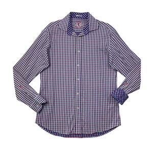 Bugatchi Shirt Mens L Large Shaped Fit Multicolor Checked Button Up Long Sleeve